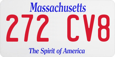 MA license plate 272CV8
