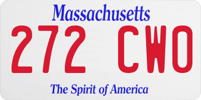 MA license plate 272CW0