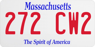 MA license plate 272CW2