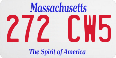 MA license plate 272CW5
