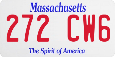 MA license plate 272CW6