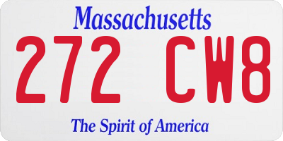 MA license plate 272CW8