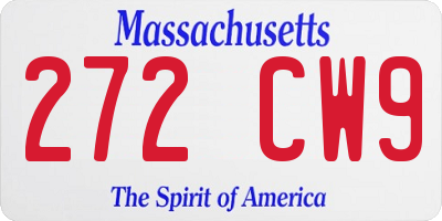 MA license plate 272CW9