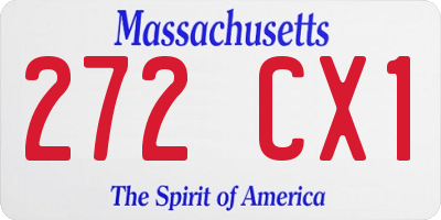 MA license plate 272CX1