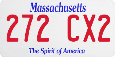 MA license plate 272CX2