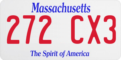 MA license plate 272CX3