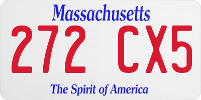 MA license plate 272CX5