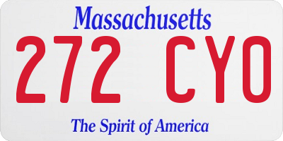 MA license plate 272CY0