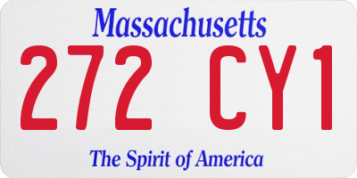 MA license plate 272CY1