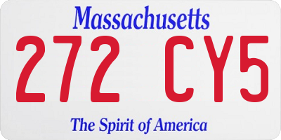 MA license plate 272CY5