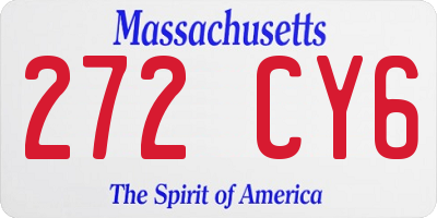 MA license plate 272CY6