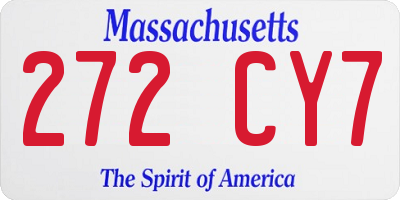 MA license plate 272CY7