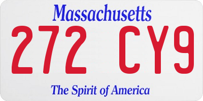 MA license plate 272CY9