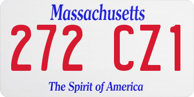 MA license plate 272CZ1