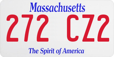 MA license plate 272CZ2