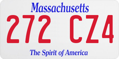 MA license plate 272CZ4