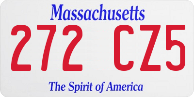 MA license plate 272CZ5
