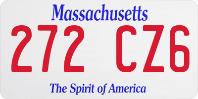 MA license plate 272CZ6