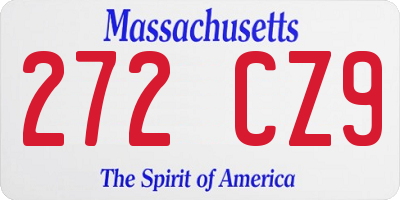 MA license plate 272CZ9