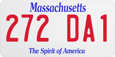 MA license plate 272DA1