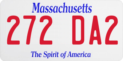 MA license plate 272DA2