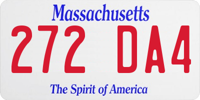 MA license plate 272DA4