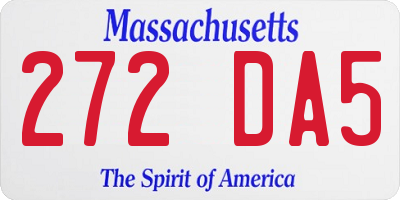 MA license plate 272DA5