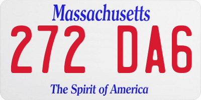 MA license plate 272DA6