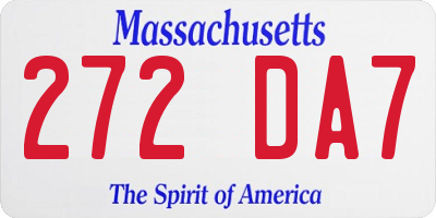 MA license plate 272DA7