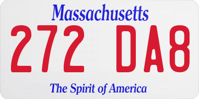 MA license plate 272DA8