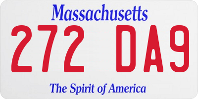 MA license plate 272DA9