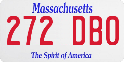 MA license plate 272DB0