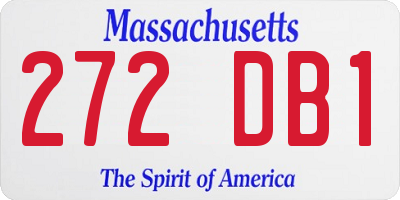 MA license plate 272DB1