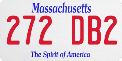 MA license plate 272DB2
