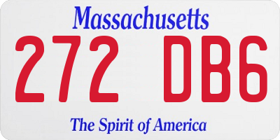 MA license plate 272DB6
