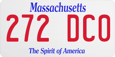 MA license plate 272DC0