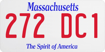 MA license plate 272DC1