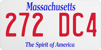 MA license plate 272DC4