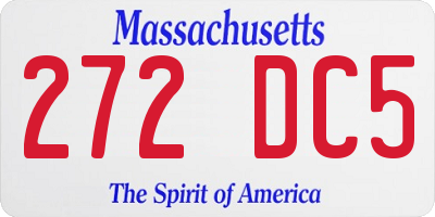 MA license plate 272DC5