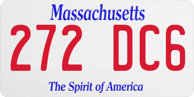 MA license plate 272DC6