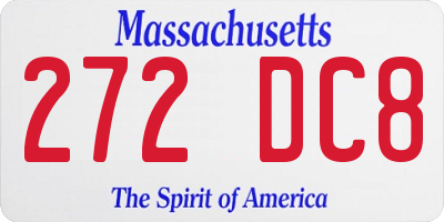 MA license plate 272DC8