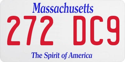 MA license plate 272DC9