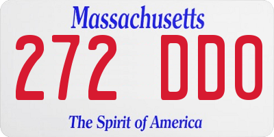 MA license plate 272DD0