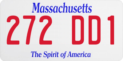 MA license plate 272DD1
