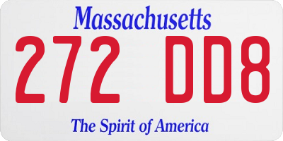 MA license plate 272DD8