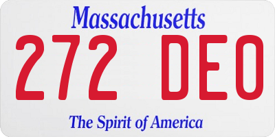 MA license plate 272DE0