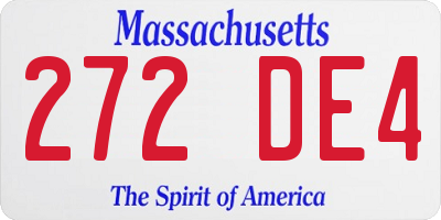 MA license plate 272DE4