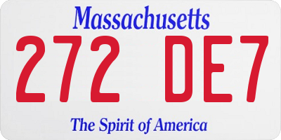 MA license plate 272DE7