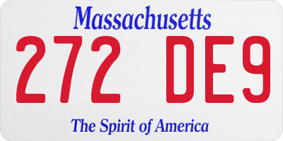 MA license plate 272DE9