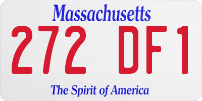 MA license plate 272DF1